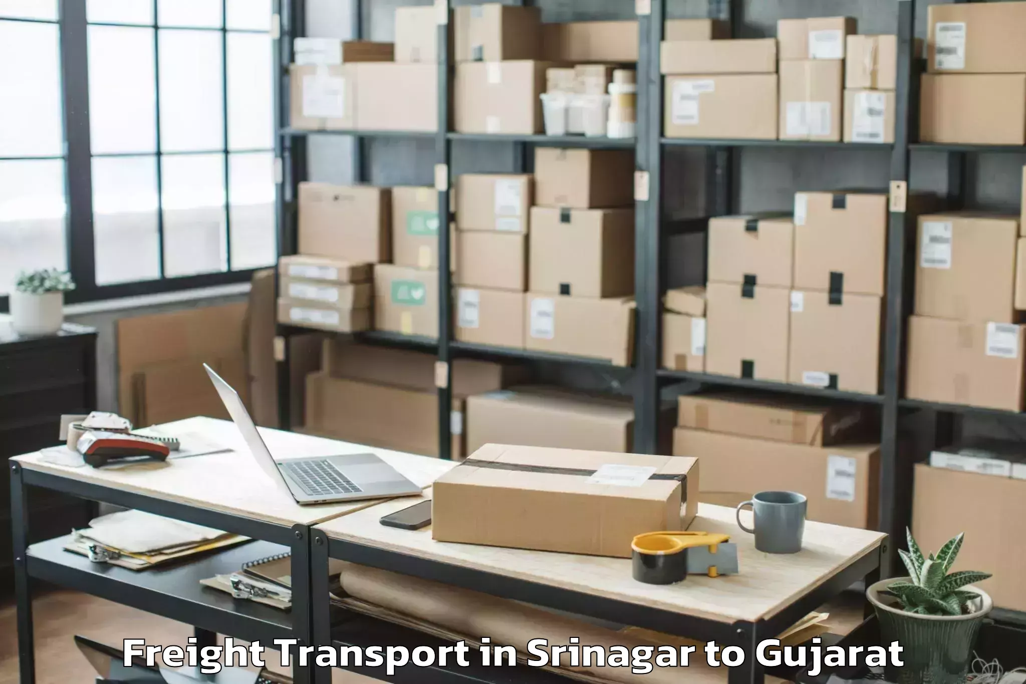 Leading Srinagar to Rai University Ahmedabad Freight Transport Provider